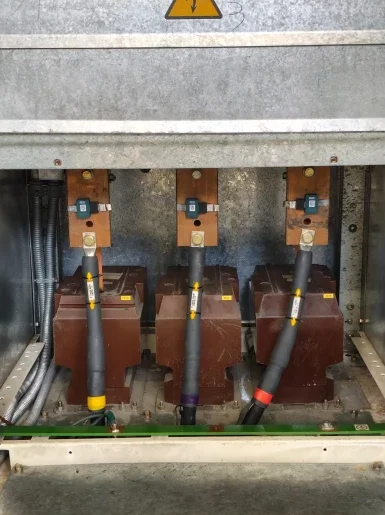 Sensor RADEXA instalado: celdas ais, 800 a, media tensión · 6,6 kv